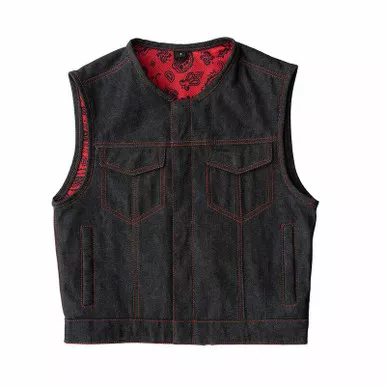 First Manufacturing Ember Black Denim Vest