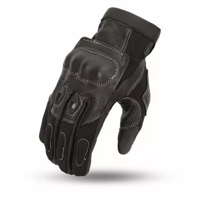 First Manufacturing Extreme Black Leather Gloves