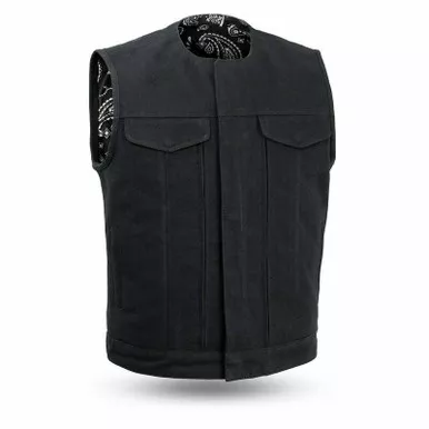 First Manufacturing Fairfax V2 20Oz Black Canvas Vest