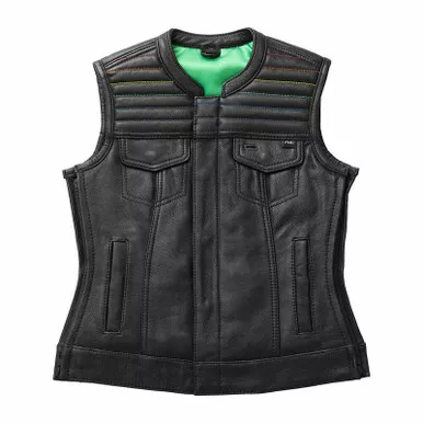 First Manufacturing Garland Womens Black Club Style Vest