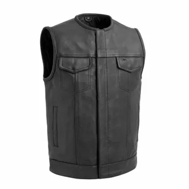 First Manufacturing Highside Black Leather Vest