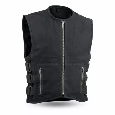 First Manufacturing Knox Black Canvas Vest