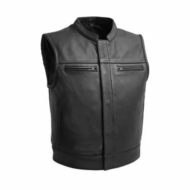 First Manufacturing Lowrider-Ltr Black Leather Vest