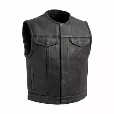 First Manufacturing Lowside Black Leather Vest