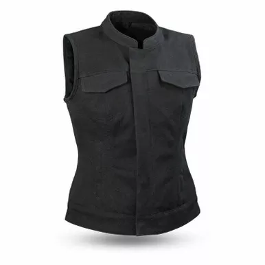 First Manufacturing Ludlow Womens Black Canvas Vest
