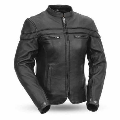 First Manufacturing Maiden Womens Black Leather Jacket