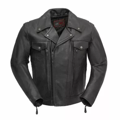 First Manufacturing Mastermind Black Leather Jacket