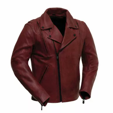 First Manufacturing Night Rider Oxblood Leather Jacket