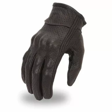 First Manufacturing Razer Perforated Black Gloves