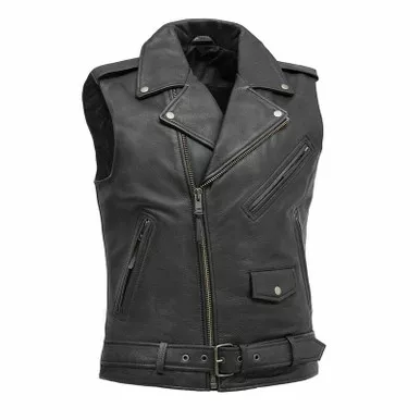 First Manufacturing Rockin Black Leather Vest
