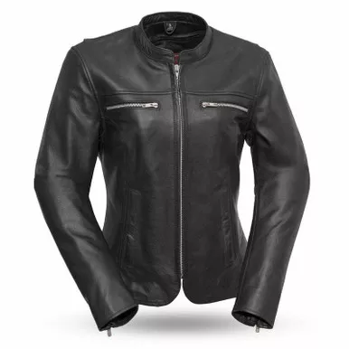 First Manufacturing Roxy Womens Black Leather Jacket