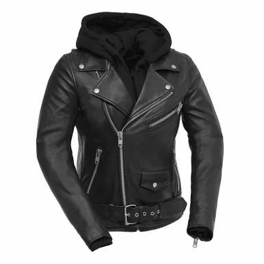 First Manufacturing Ryman Womens Black Leather Jacket