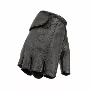 First Manufacturing Scout Deer Skin Fingerless Black Gloves