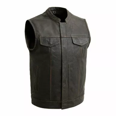 First Manufacturing Sharp Shooter Black Olive Leather Vest