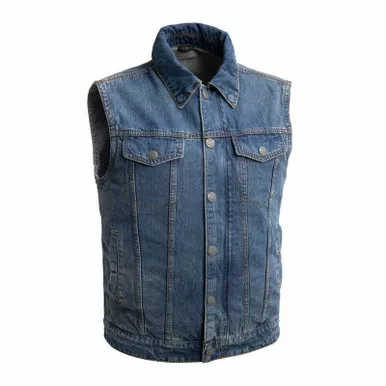 First Manufacturing Showdown Blue Denim Vest