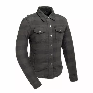 First Manufacturing Sophia Black Gray Flannel Shirt