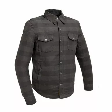 First Manufacturing Spartan Black Gray Flannel Shirt