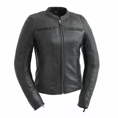 First Manufacturing Supastar Womens Black Leather Jacket