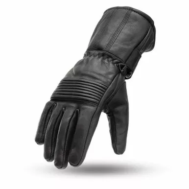 First Manufacturing Throttle Black Leather Gloves