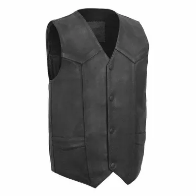 First Manufacturing Tombstone Black Leather Vest