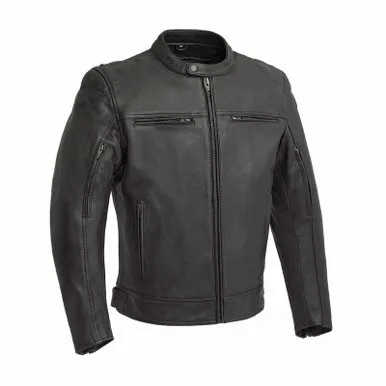 First Manufacturing Top Performer Black Leather Jacket