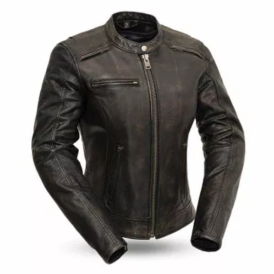 First Manufacturing Trickster Womens Black Leather Jacket