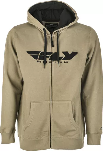 Fly Racing Corporate Zip Up Tan Black Hoodie
