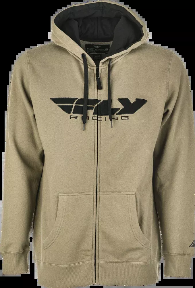 Fly Racing FLY Corporate ZIP UP Hoodie TAN Black SM
