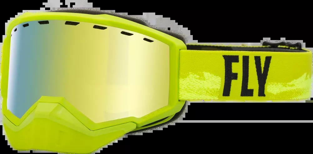 Fly Racing Focus Snow Goggle Green Black With Gold Mirror Yellow Lens