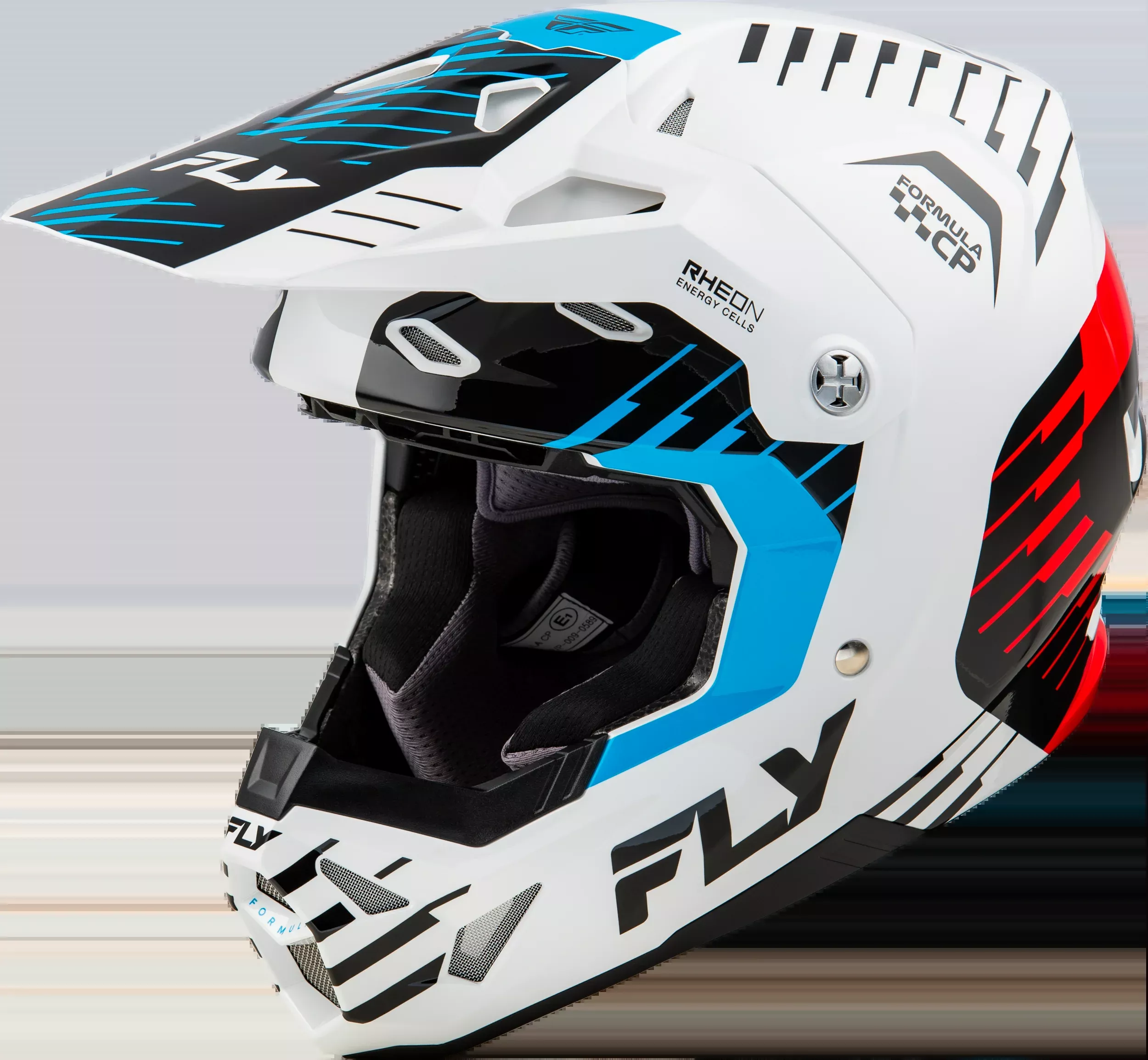 Fly Racing Formula Cp Slice Helmet White/Red/Cyan 2x-73-00522X