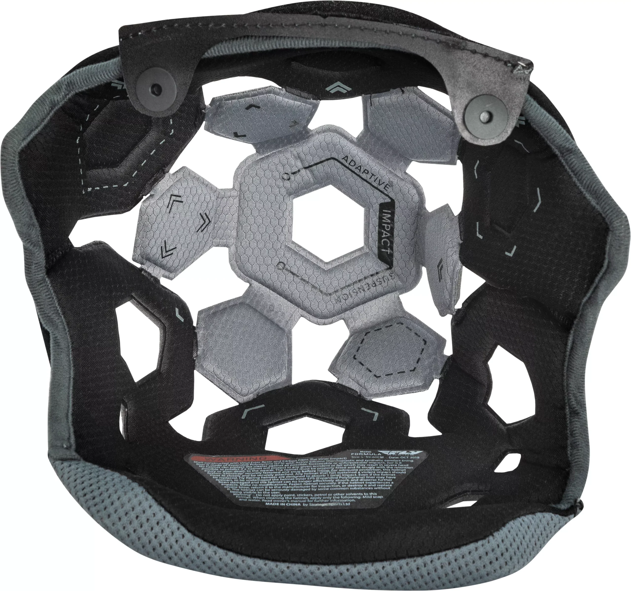 Fly Racing Formula Helmet Liner Black/Cool Grey Md-73-47220M