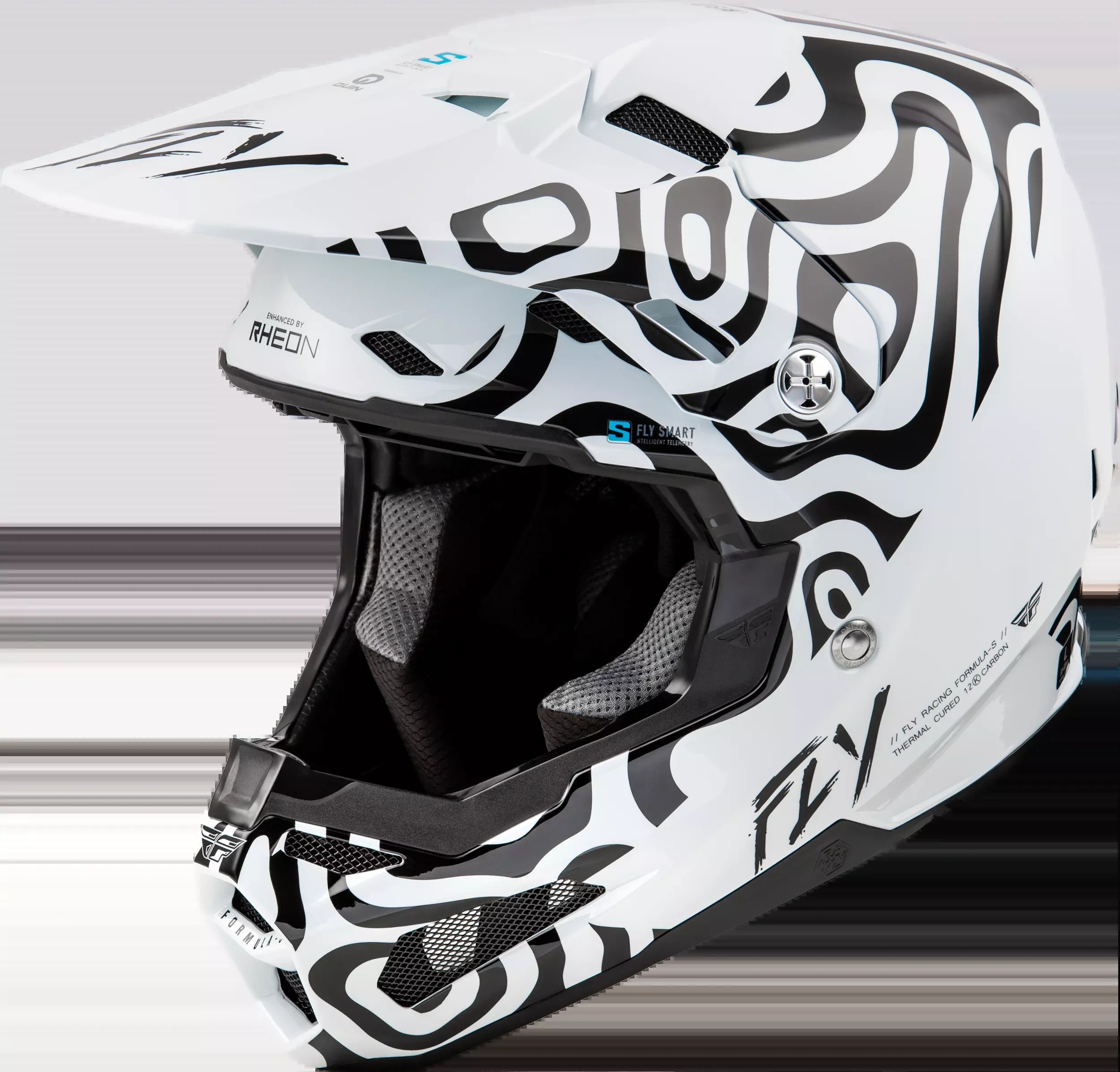 Fly Racing Formula S Carbon Abyss Helmet White/Black Sm-73-4469S