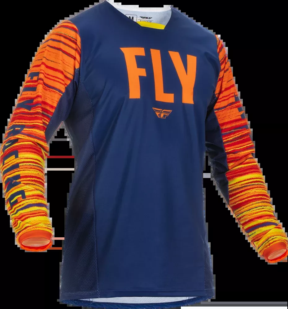 Fly Racing Kinetic Wave Jersey Navy Orange LG