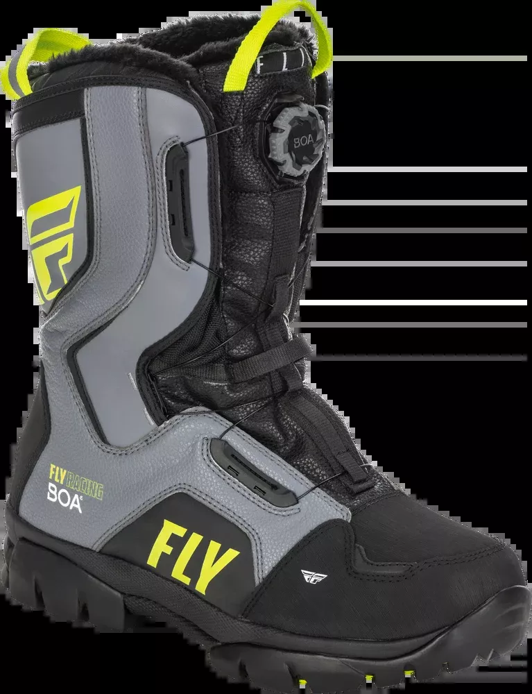 Fly Racing Marker BOA Boot Black Grey HI-VIS SZ 07