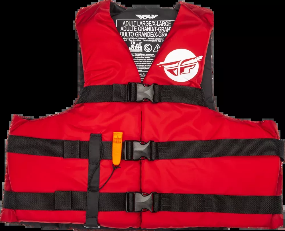 Fly Racing Nylon Flotation Vest RED White SM MD