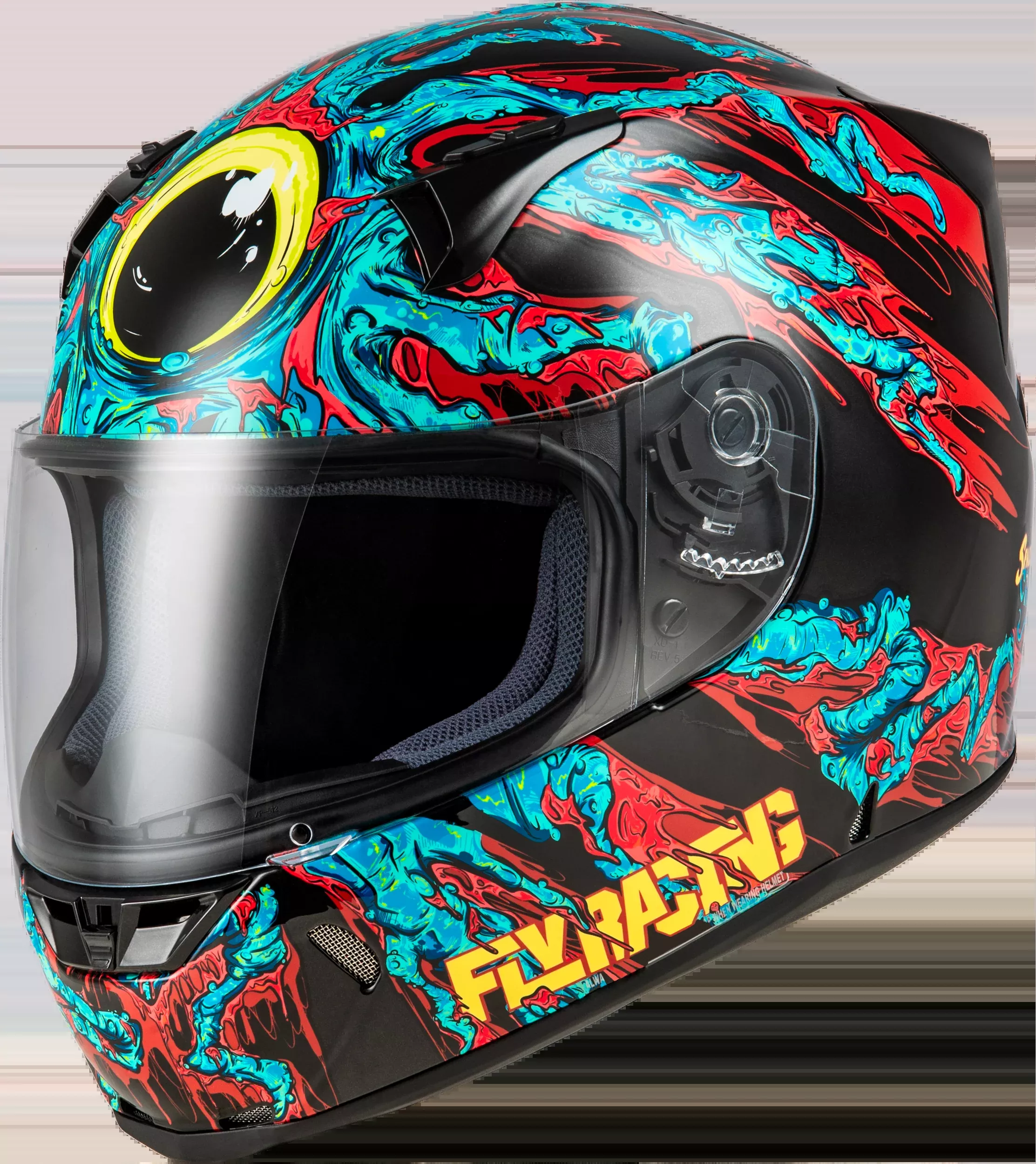 Fly Racing Revolt Space Creep Helmet Light Blue/Black/Red Xl-73-8387X