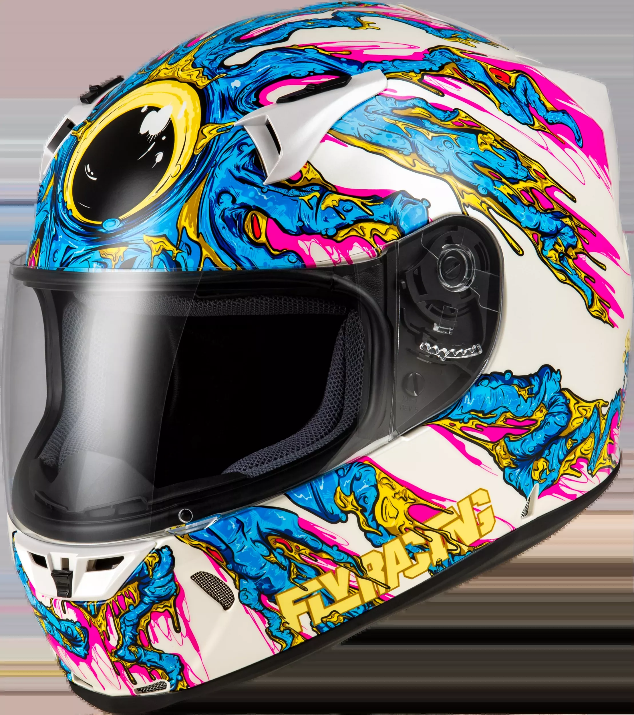 Fly Racing Revolt Space Creep Helmet Light Blue/White/Pink 2x-73-83862X