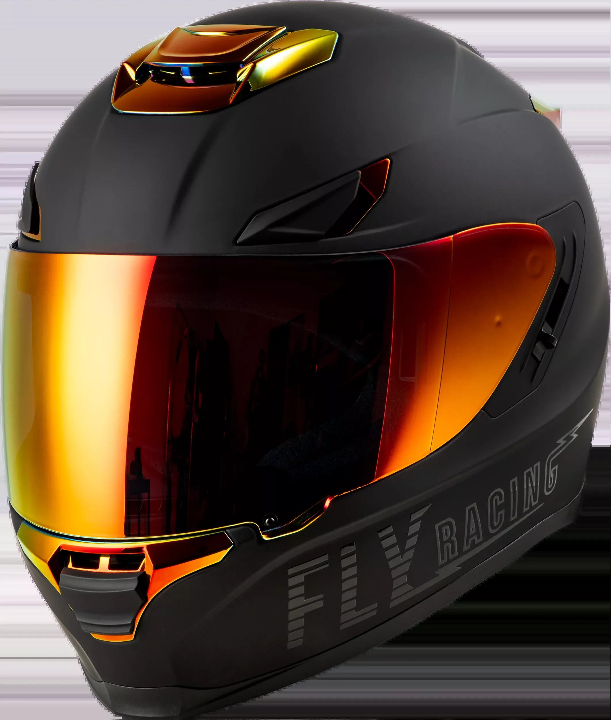 Fly Racing Sentinel Recon Helmet Matte Black/Fire Chrome Md-73-8427M
