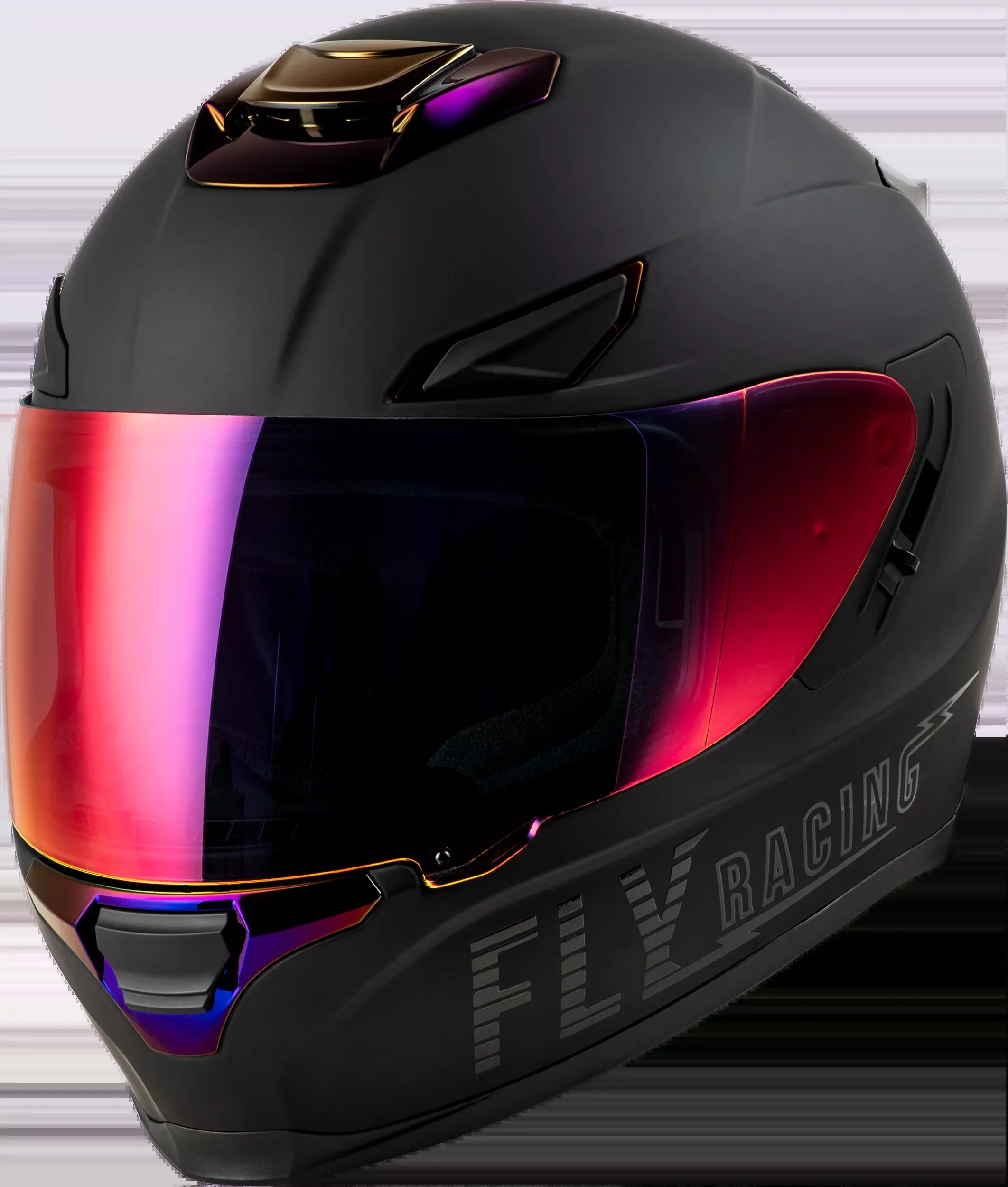Fly Racing Sentinel Recon Helmet Matte Black/Purple Chrome Md-73-8429M