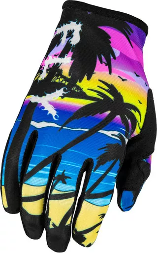 Fly Racing Youth Lite Malibu Gloves Pink Blue Sand