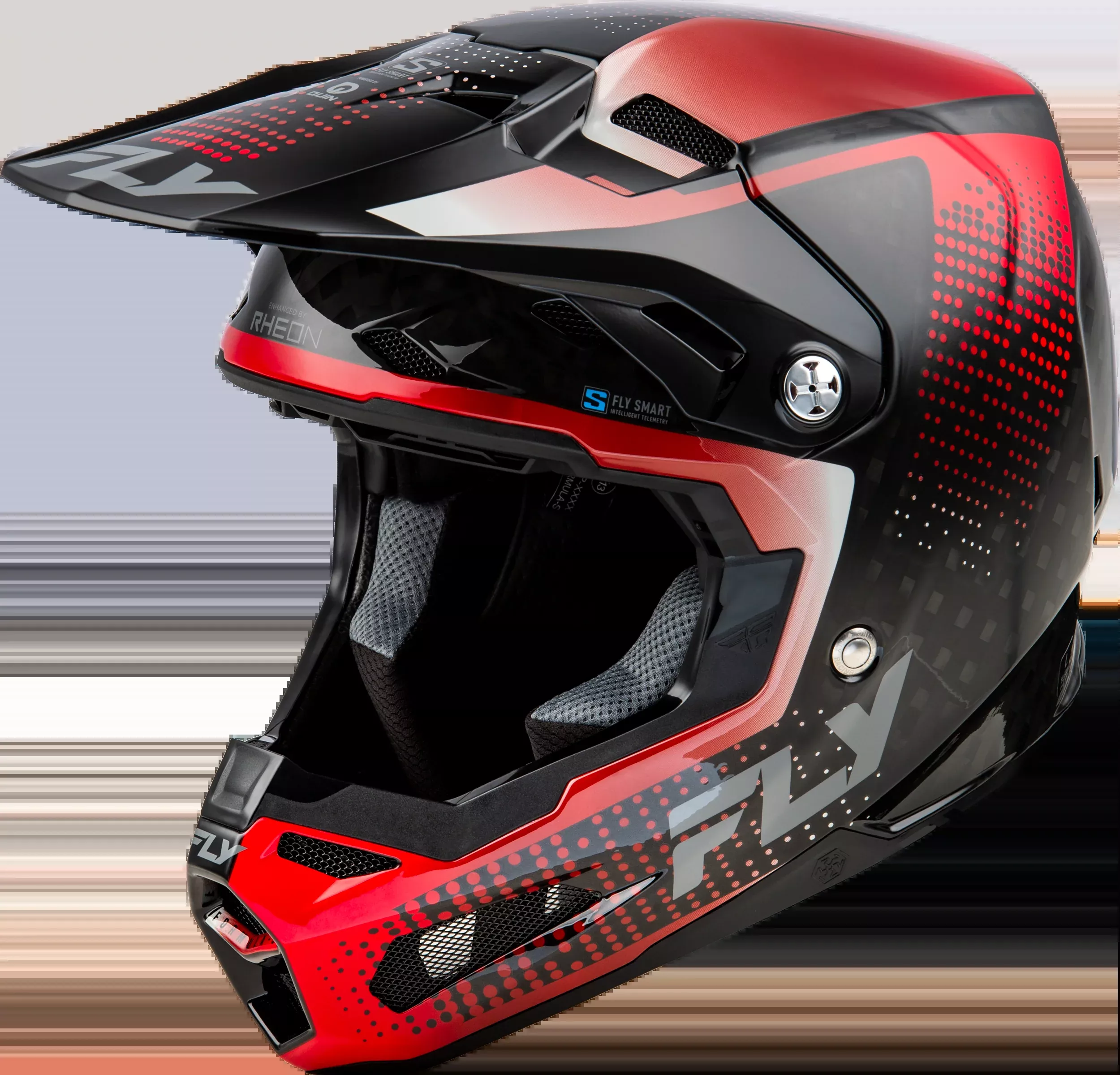 Fly Racing Yth Formula S Carbon Protocol Helmet Black Carbon/Red Yl-73-4465YL