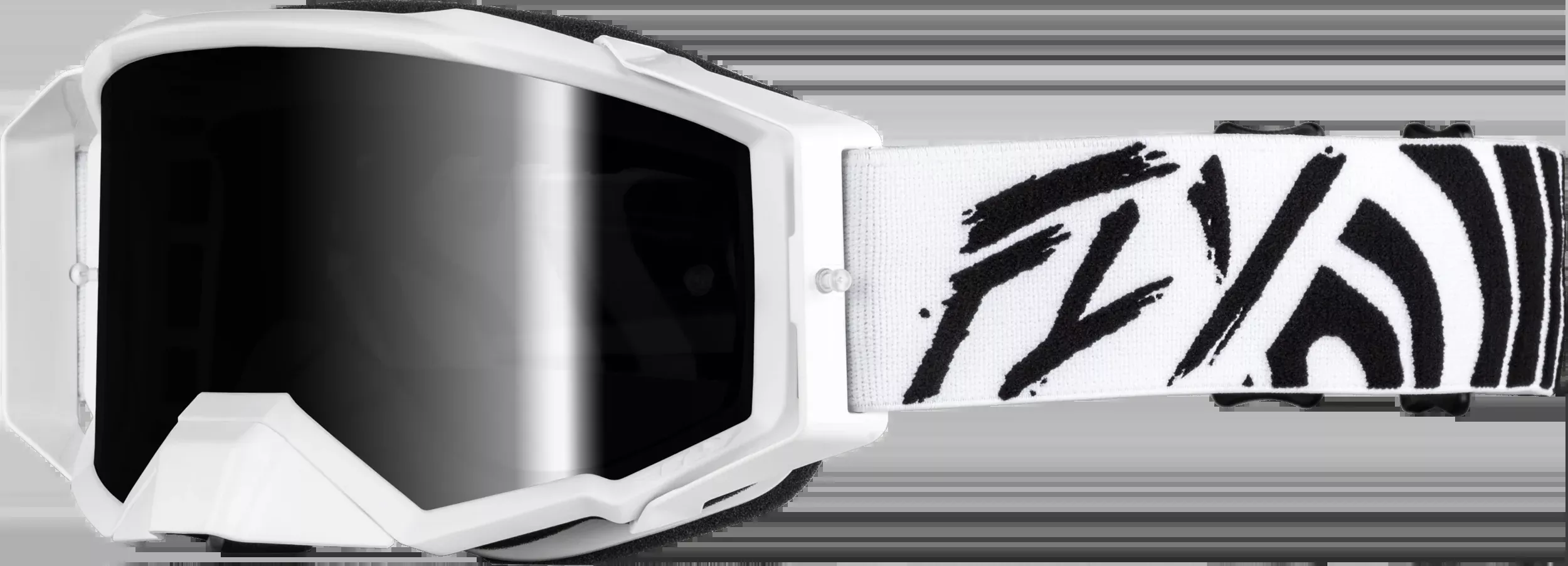 Fly Racing Zone Elite Goggle Black/White W/ Black Mirror/Smoke Lens-37-5515