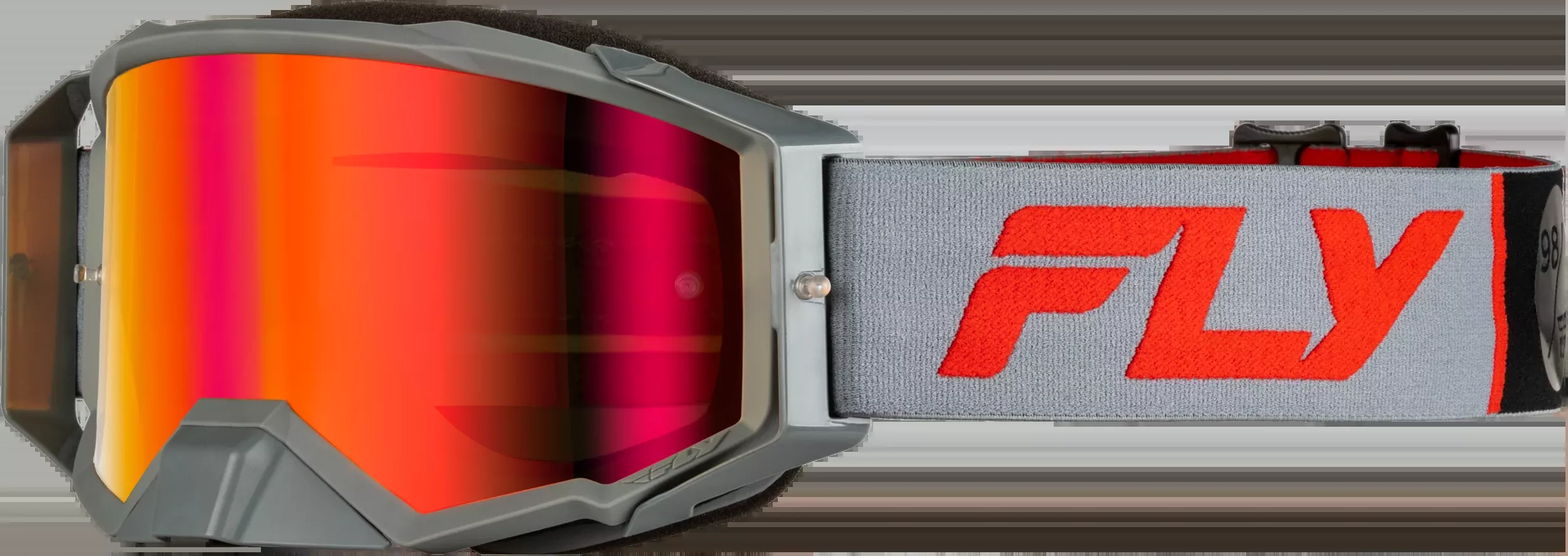 Fly Racing Zone Pro Goggle Grey/Red W/ Light Red Mirror/Amber Lens-37-5191