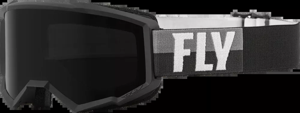 Fly Racing Zone With C Goggle Black White With Dark Smoke Hydrophoc Lens