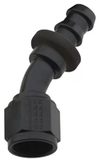 Fragola Hose Fitting #10 30 Deg Push Lock Black 203010-BL