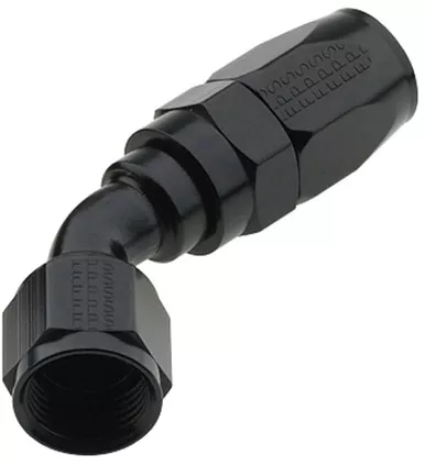 Fragola Hose Fitting #16 45 Deg Pro-Flow Black 224516-BL