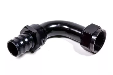 Fragola Hose Fitting #20 90 Deg Push Lock Black 209020-BL