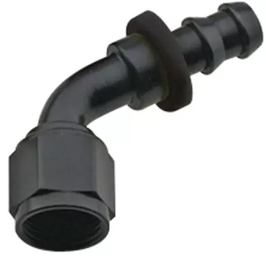 Fragola Hose Fitting #j8 60 Deg Push Lock Black 206008-BL
