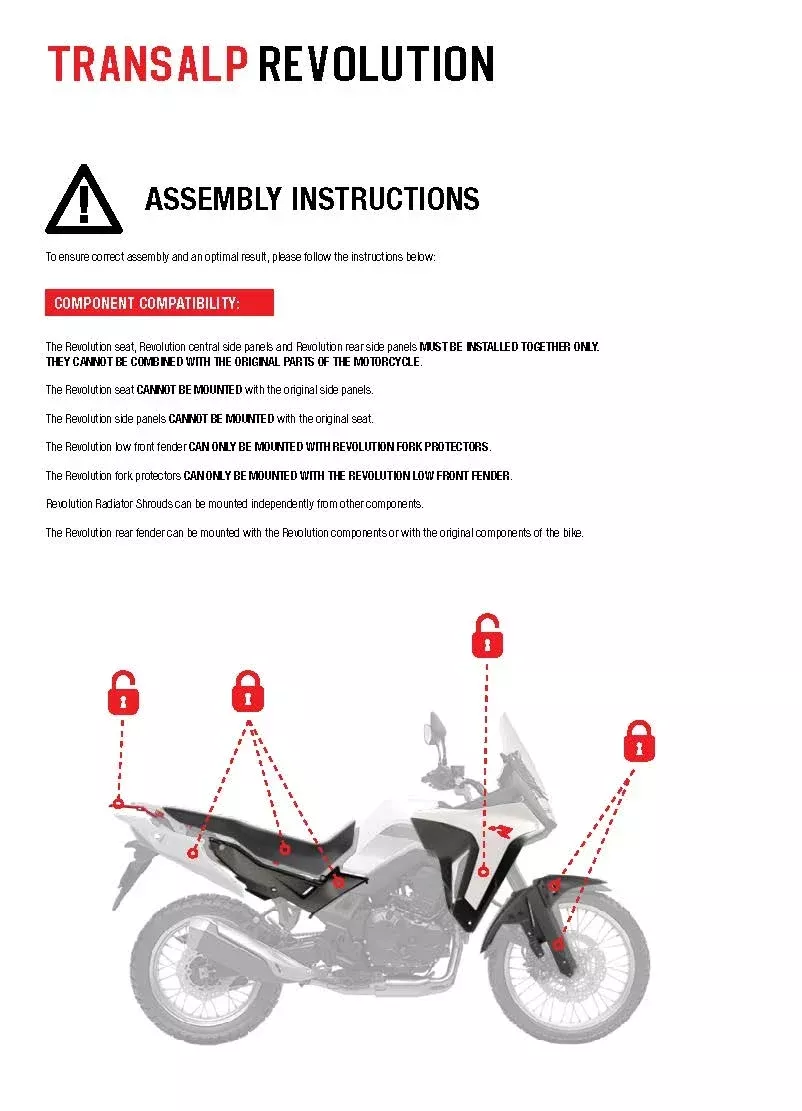 FRAME GUARD TRANSALP 750 R-TECH BLACK RED R-PRTALPNRRS24