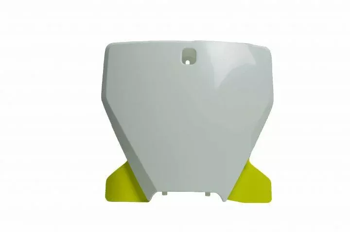 FRONT PLATE 19-22 HUSKY TC/FC, WHITE/YELLOW, RTECH R-TBHSQBNGQ19